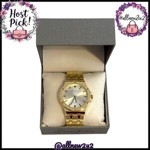 • New Sean John Genuine Gold Black Diamond Watch New in box Multi-Host Pick